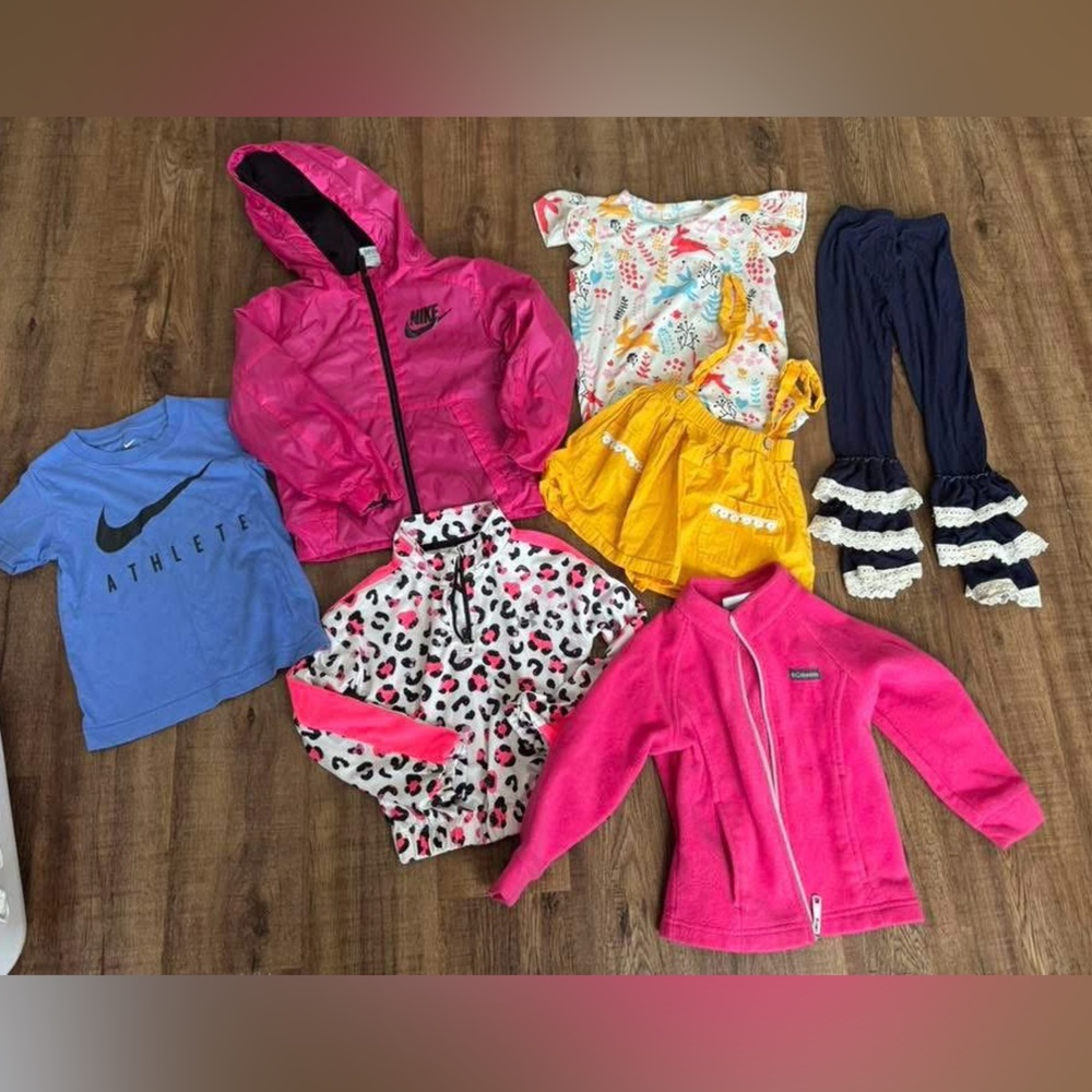 3t girl bundle with Nike, UA, Columbia and boutique.